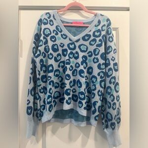 Lilly Pulitzer sweater. Blue leopard